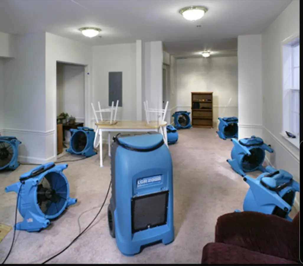 Air movers and dehumidifier setup for Water Extraction & Removal in Camp Verde